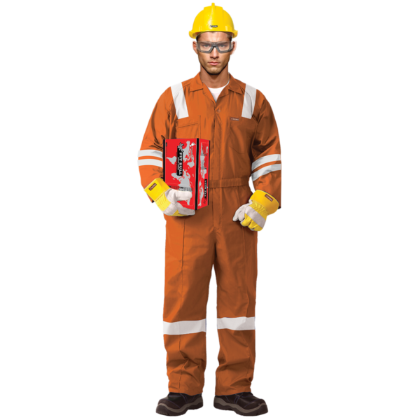 Cotton Coverall with Reflective – Orange