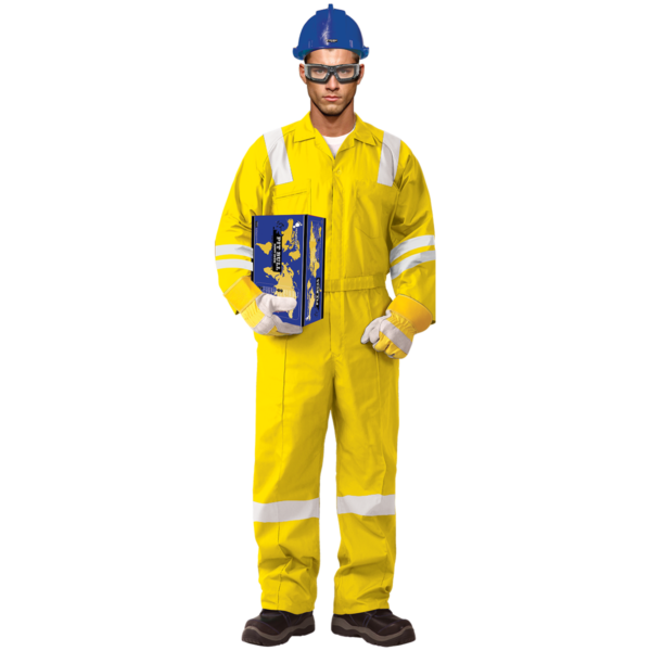 Cotton Coverall with Reflective – Yellow